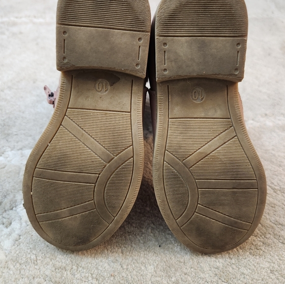 Girls Size 10 Rachel Shoes Pink Cowboy  Boots Butterfly Detail Glitter Zippers - Picture 11 of 13